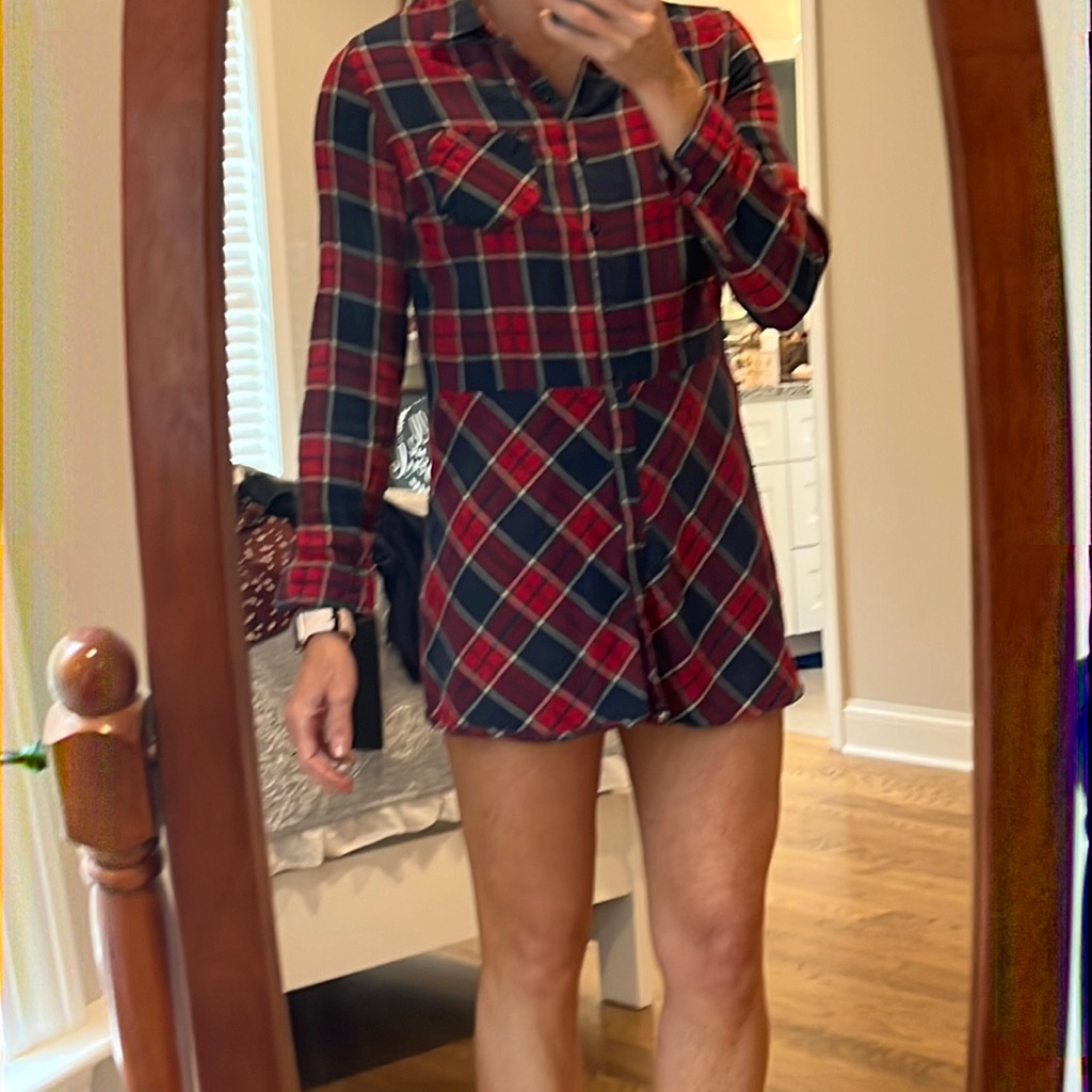 Flannel Button-Down Tunic